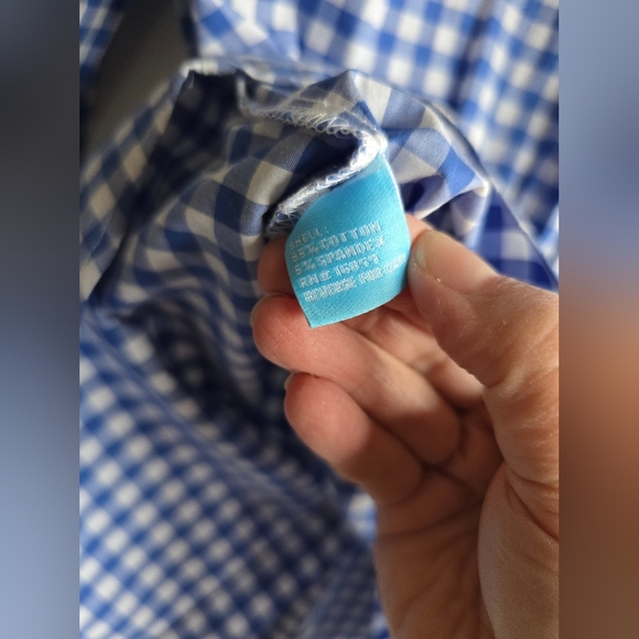 J. McLaughlin, Blue Gingham Woman's Shirt, Blue/White, Size Medium - Picture 7 of 9